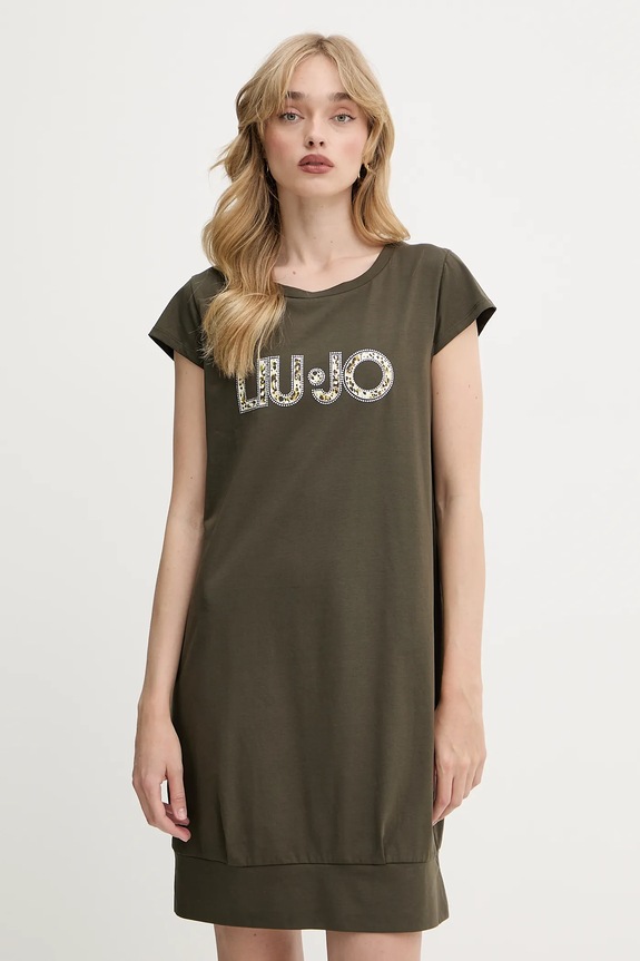 Liu Jo vestito applique verde VA5194.JS003