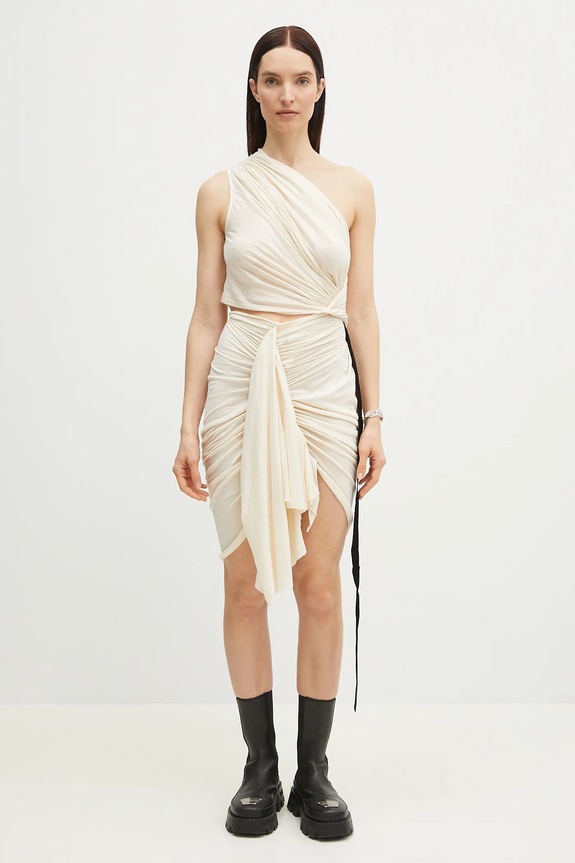 Bavlnené šaty Rick Owens Fog bavlna béžová DS01E3500.BHN