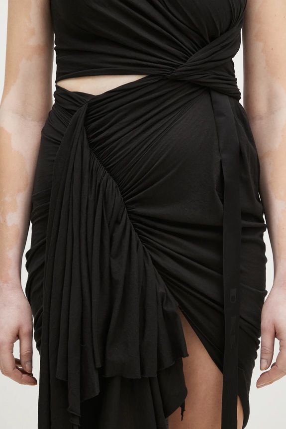 Хлопковое платье Rick Owens Fog DS01E3500.BH чёрный