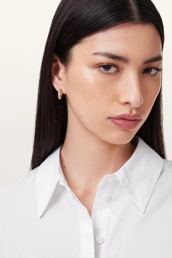 Βαμβακερό φόρεμα AllSaints ALBER W249DC λευκό SS25