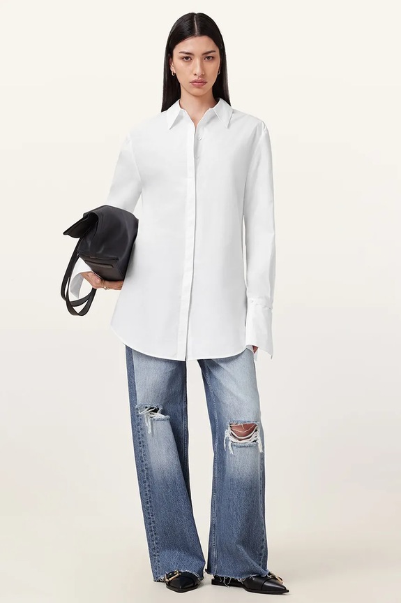 Βαμβακερό φόρεμα AllSaints ALBER W249DC