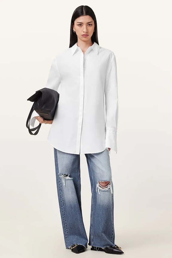 Βαμβακερό φόρεμα AllSaints ALBER W249DC