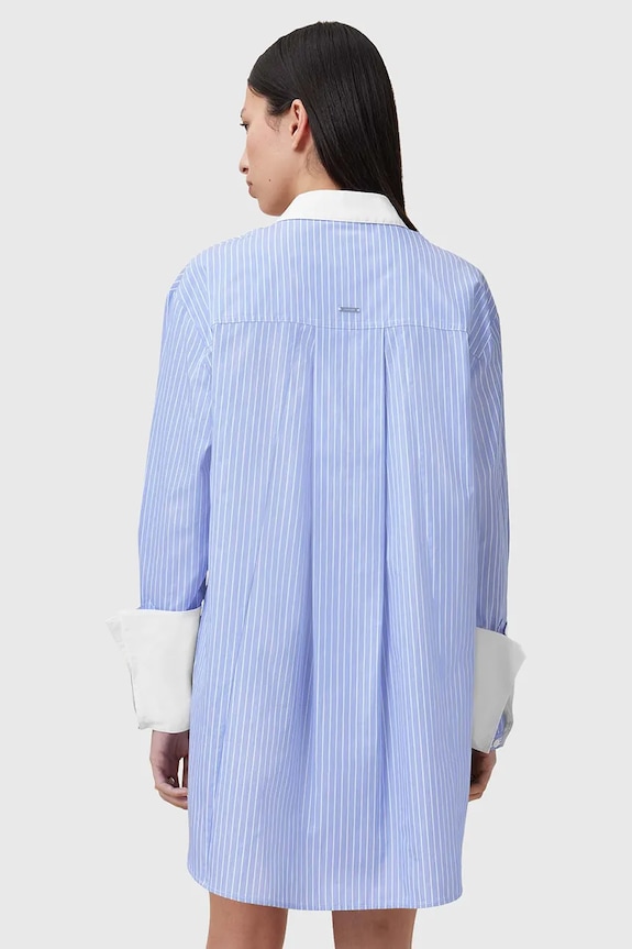 AllSaints rochie din bumbac ALBER albastru W250DC