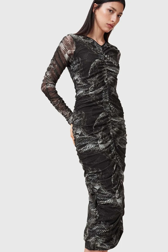 Šaty AllSaints KEIKO W003DC šedá SS25