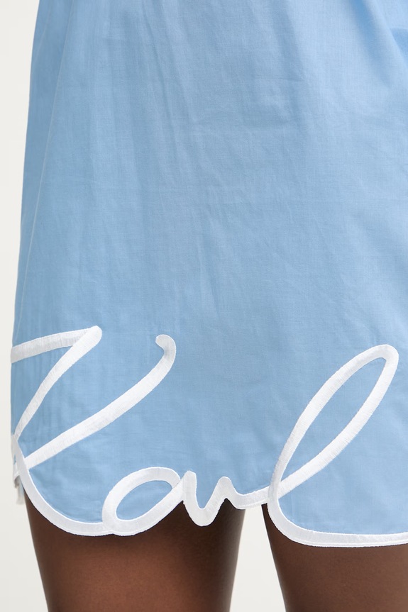 Karl Lagerfeld rochie de vară din bumbac A2W46075 albastru
