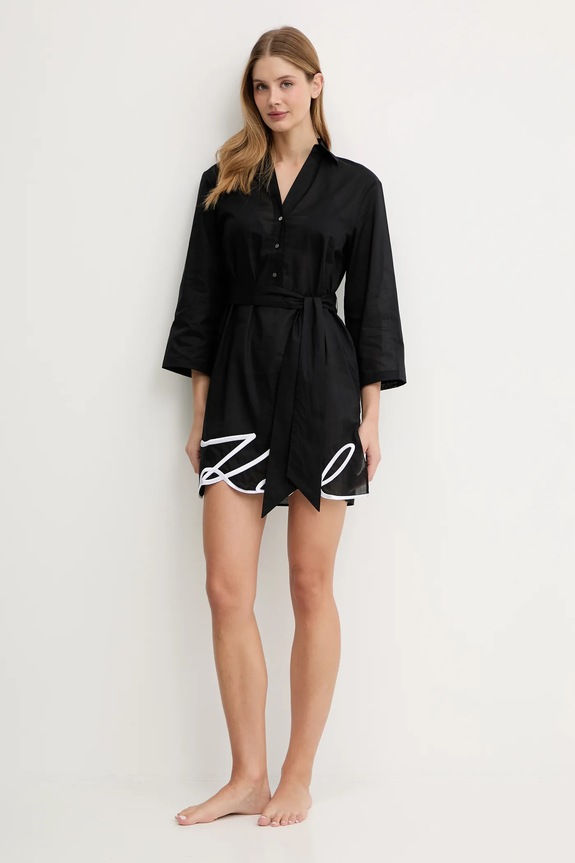 Karl Lagerfeld rochie de vară din bumbac A2W46075 negru AA00