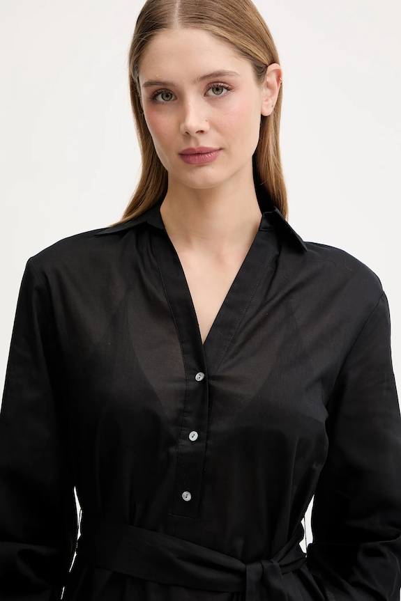 Karl Lagerfeld rochie de vară din bumbac negru A2W46075