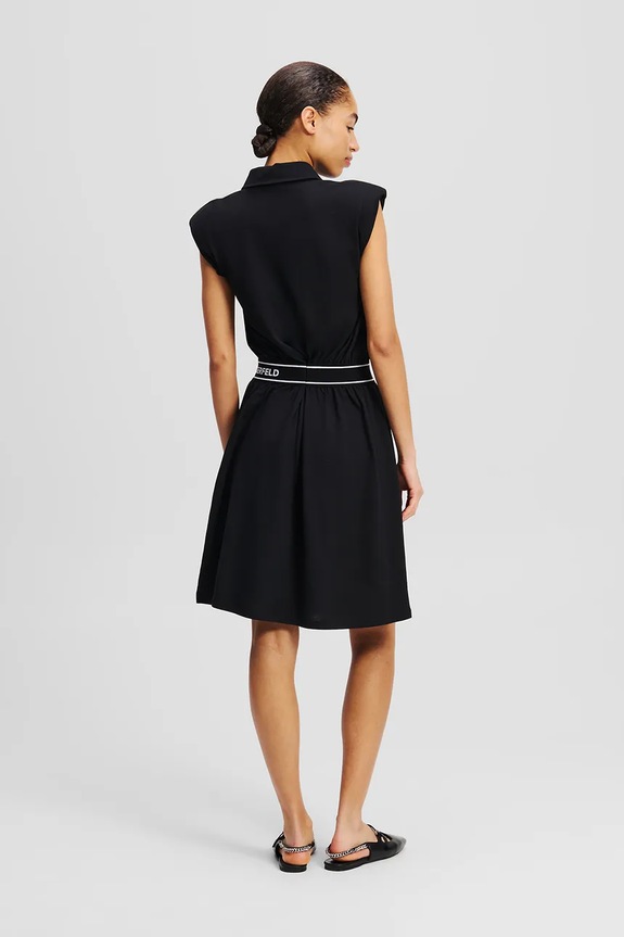 Βαμβακερό φόρεμα Karl Lagerfeld A2W13038 μαύρο SS25