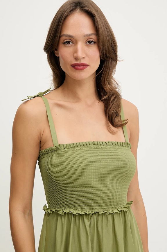 Karl Lagerfeld rochie de vară din bumbac verde A2W46009