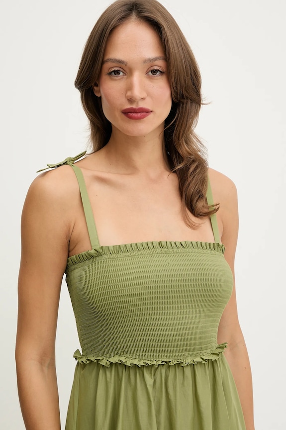 Karl Lagerfeld rochie de vară din bumbac verde A2W46009