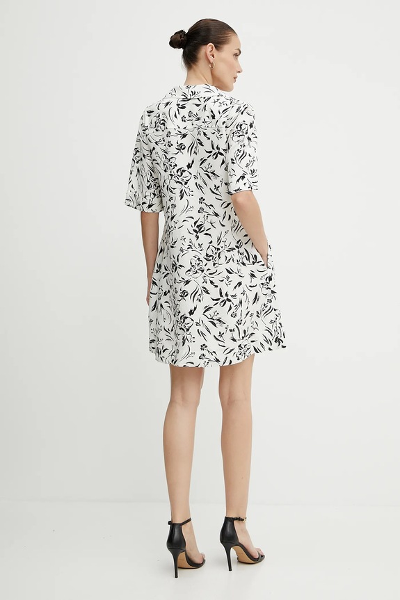 Ρούχα Λινό φόρεμα Karl Lagerfeld A2W13060 λευκό