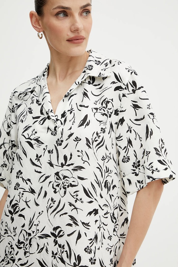 Λινό φόρεμα Karl Lagerfeld λευκό A2W13060