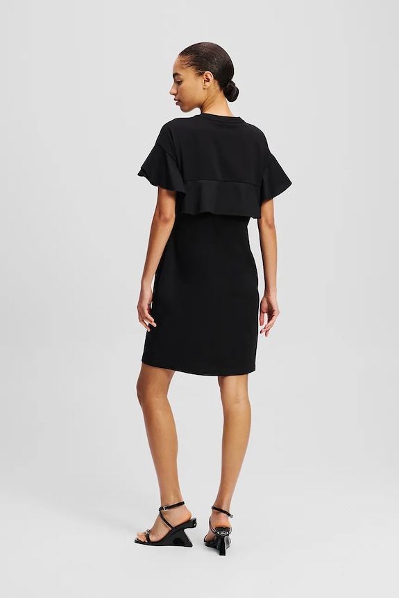 Bavlněné šaty Karl Lagerfeld A2W13039 černá SS25
