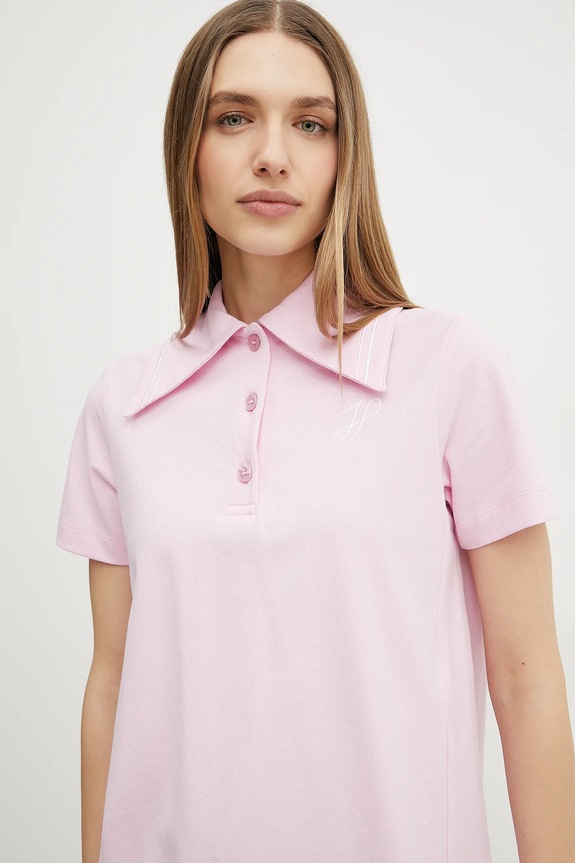 Βαμβακερό φόρεμα Patou ροζ JE1439975