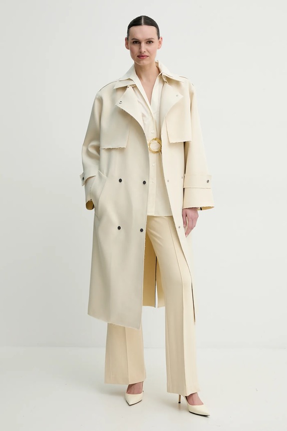 Βαμβακερό πουκάμισο ISABELLE BLANCHE IS25SS.C150.T012.MOD μπεζ SS25