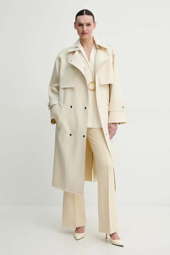 Βαμβακερό πουκάμισο ISABELLE BLANCHE IS25SS.C150.T012.MOD μπεζ SS25