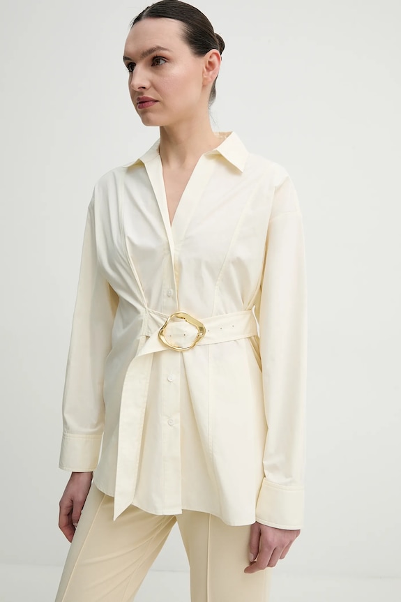 Βαμβακερό πουκάμισο ISABELLE BLANCHE μπεζ IS25SS.C150.T012.MOD