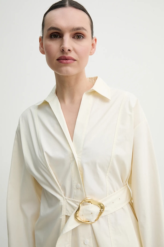 Βαμβακερό πουκάμισο ISABELLE BLANCHE IS25SS.C150.T012.MOD μπεζ