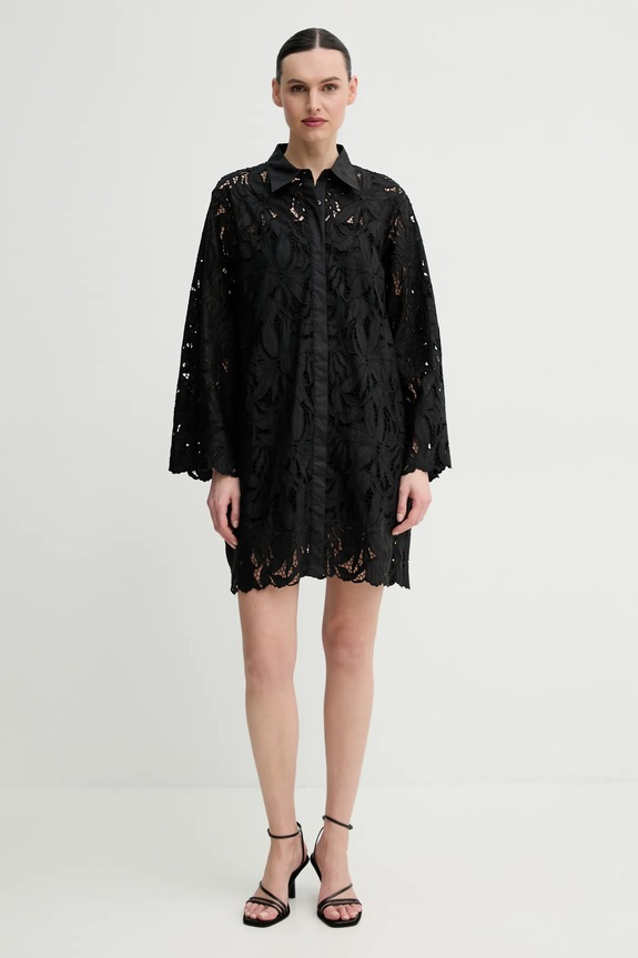 Βαμβακερό φόρεμα ISABELLE BLANCHE IS25SS.A170.T020 μαύρο SS25