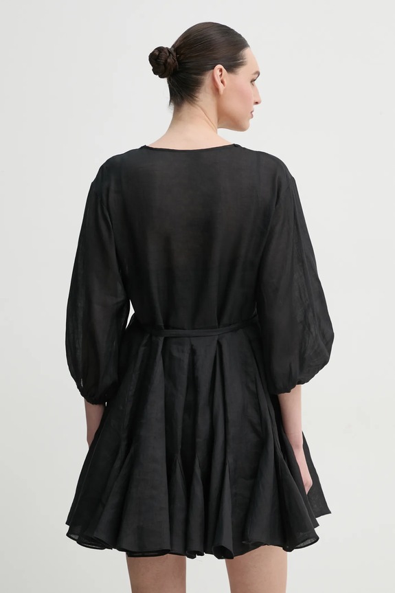 Ρούχα Λινό φόρεμα ISABELLE BLANCHE IS25SS.A086.T019 μαύρο