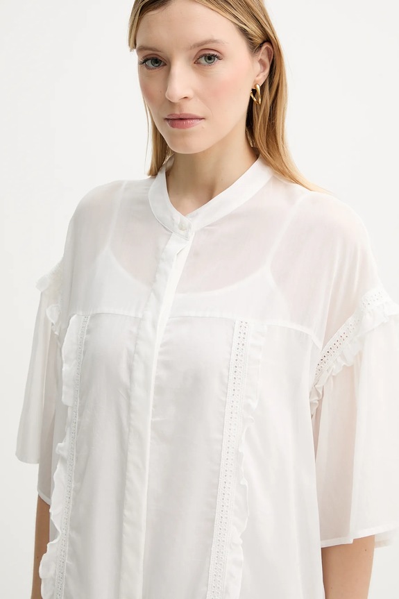 ISABELLE BLANCHE vestito con aggiunta di seta bianco IS25SS.A078.T018