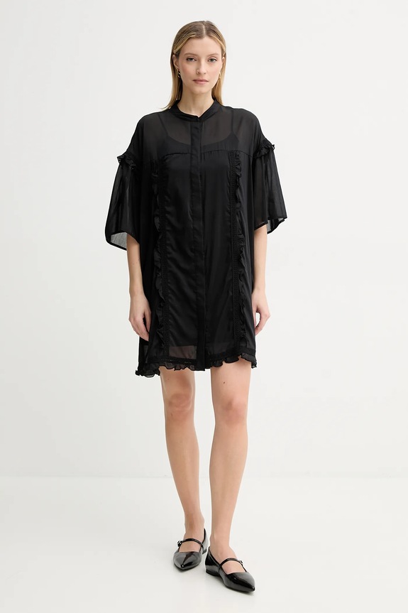 ISABELLE BLANCHE vestito con aggiunta di seta IS25SS.A078.T018 nero SS25