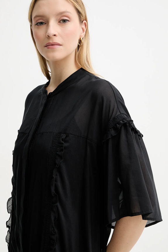 ISABELLE BLANCHE vestito con aggiunta di seta nero IS25SS.A078.T018