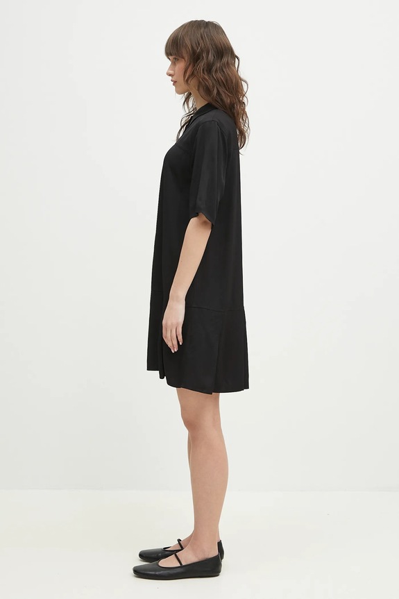 GANNI sukienka Viscose Twill Mini W0083 czarny SS25