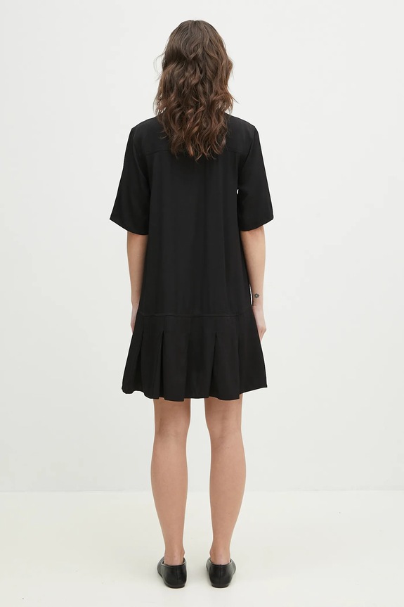 Odzież GANNI sukienka Viscose Twill Mini W0083 czarny