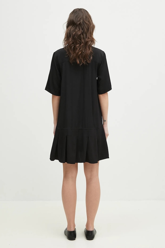 Odzież GANNI sukienka Viscose Twill Mini W0083 czarny