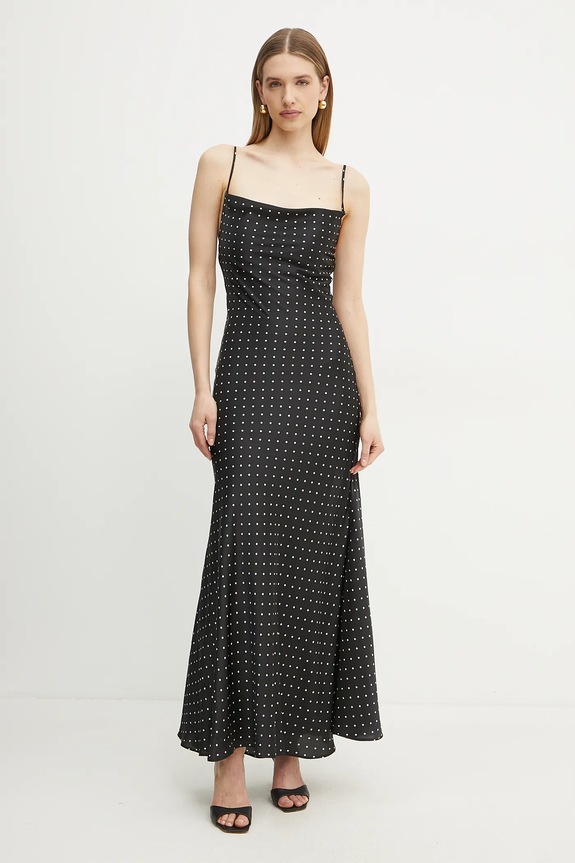 Bardot sukienka rozkloszowany czarny 59709DB4