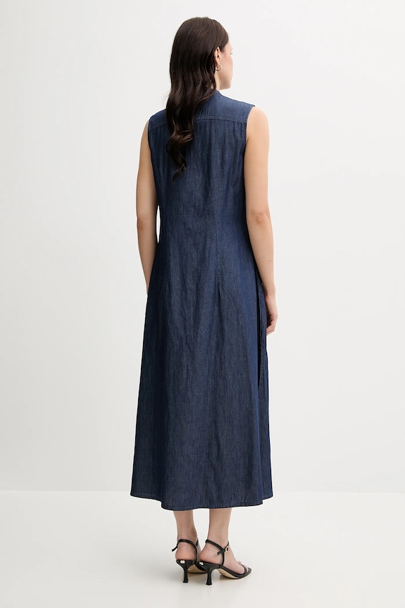 Хлопковое платье United Colors of Benetton 44KCDV0BH тёмно-синий SS25