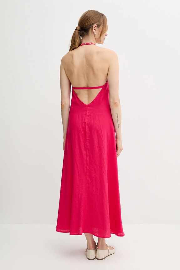 Odjeća Lanena haljina United Colors of Benetton 4AGHDV0BF roza