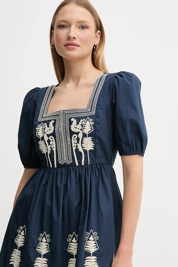 Hoss Intropia sukienka bawełniana granatowy 8229095