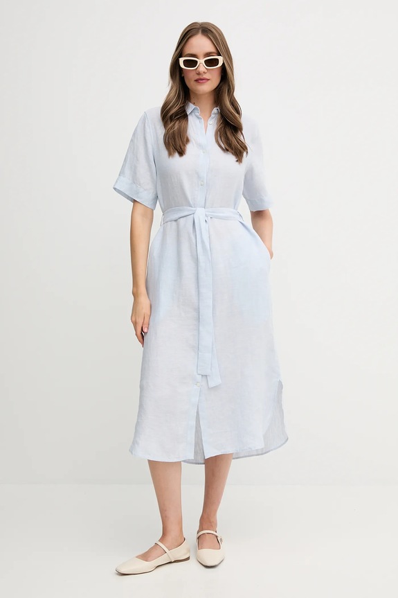 Gant rochie din in 4503390 albastru SS25