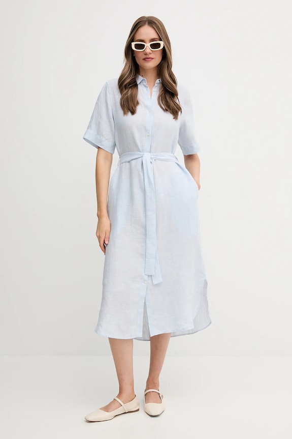 Gant rochie din in 4503390 albastru SS25