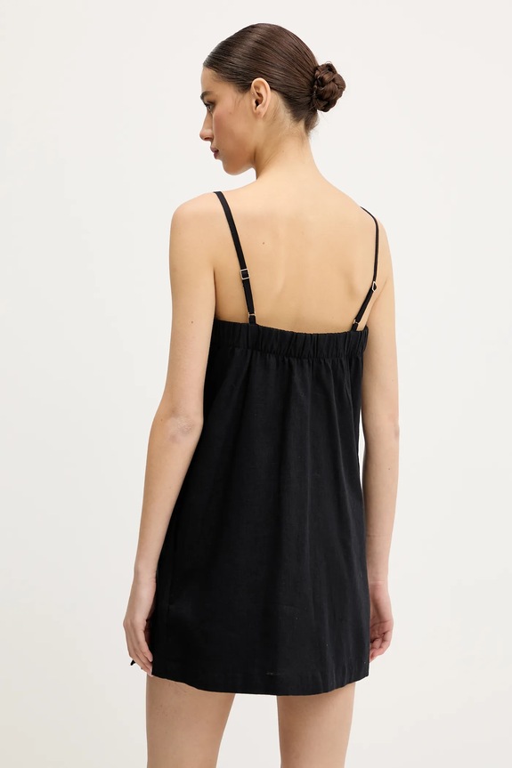 Ρούχα Λινό φόρεμα Abercrombie & Fitch KI159.5572.900 μαύρο