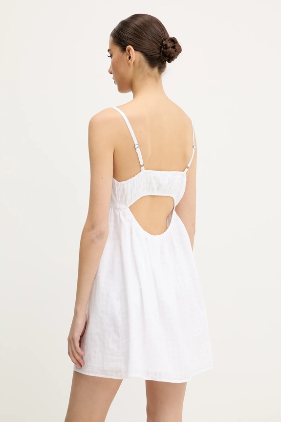 Ρούχα Βαμβακερό φόρεμα Hollister Co. KI359.5065.100 λευκό