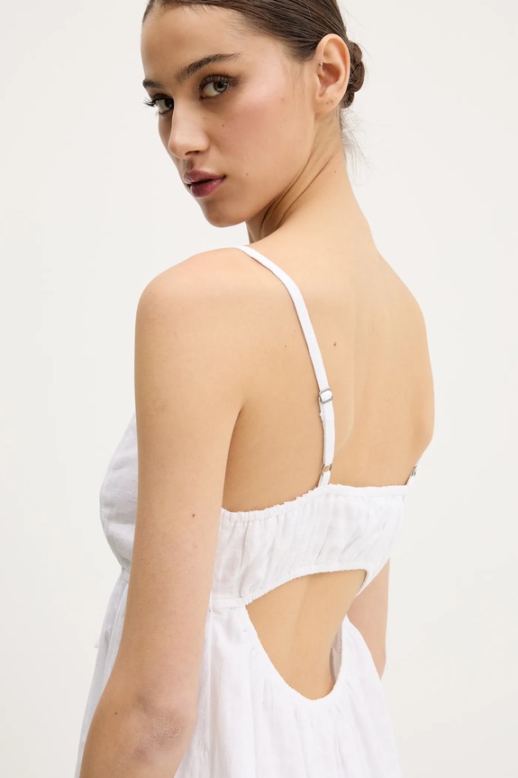 Βαμβακερό φόρεμα Hollister Co. λευκό KI359.5065.100