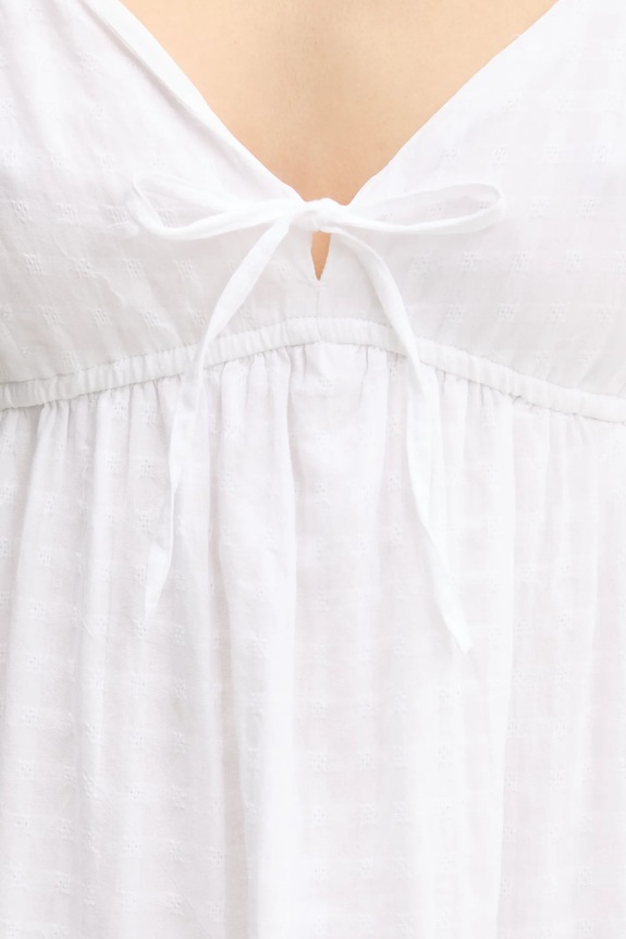 Βαμβακερό φόρεμα Hollister Co. KI359.5065.100 λευκό