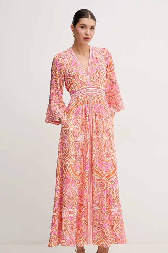 Oblačila Obleka s primesjo svile Hale BOB Abby 4YYU672A oranžna