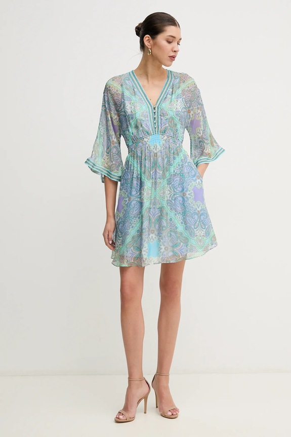 Hale BOB vestito con aggiunta di seta Emerie 4ZYR674A turchese SS25