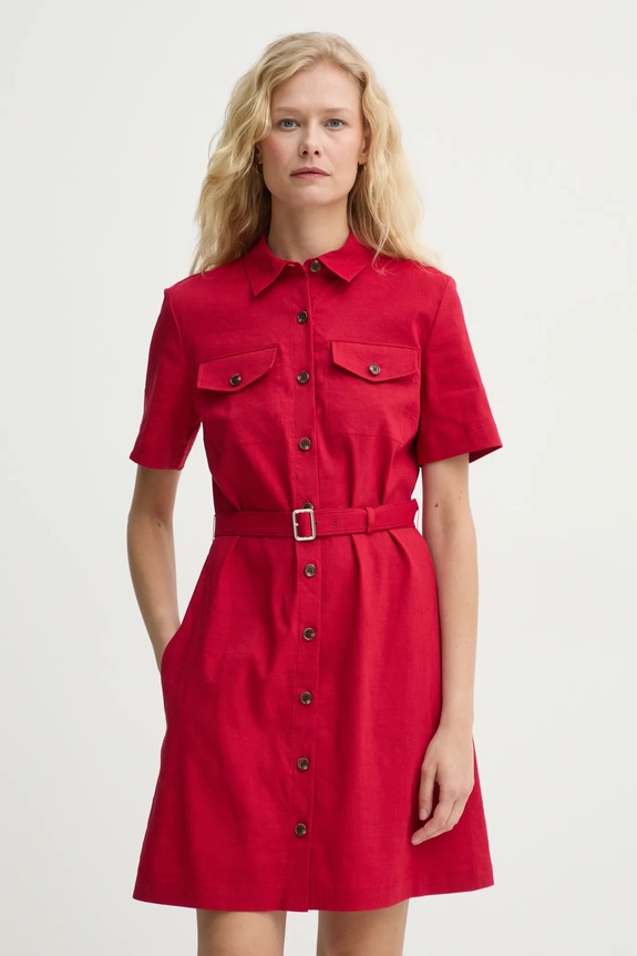 Theory vestito di lino mini rosso P0303609