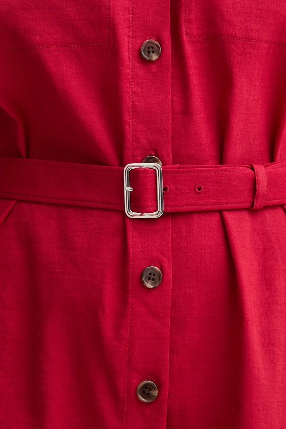 Theory vestito di lino P0303609 rosso