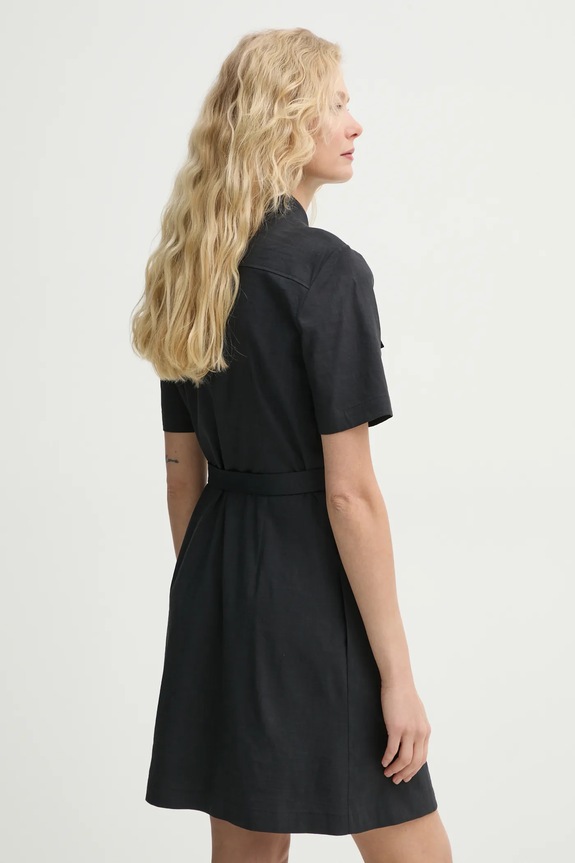 Ρούχα Λινό φόρεμα Theory P0303609 σκούρο μπλε