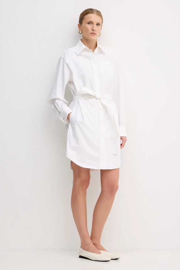 Kenzo sukienka bawełniana FF52RO4059LO.01 biały SS25