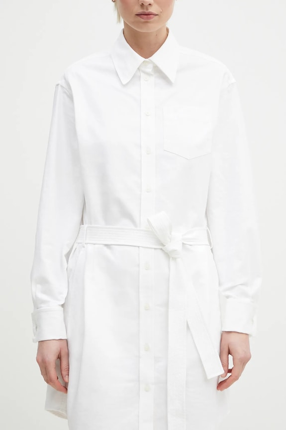 Kenzo vestito in cotone bianco FF52RO4059LO.01