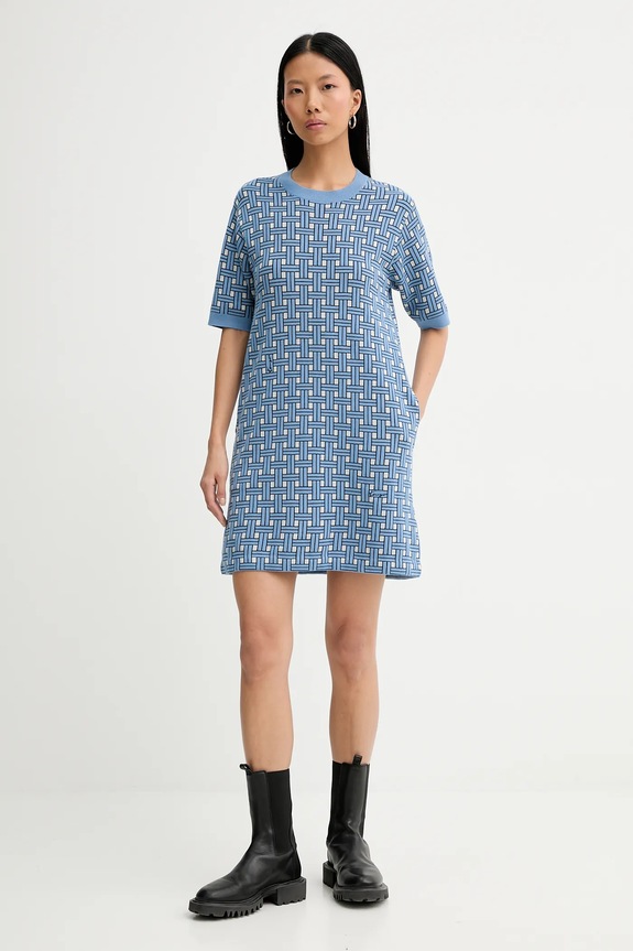 Kenzo sukienka FF52RO4813CO.64 niebieski SS25