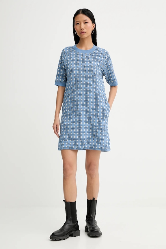 Kenzo sukienka FF52RO4813CO.64 niebieski SS25