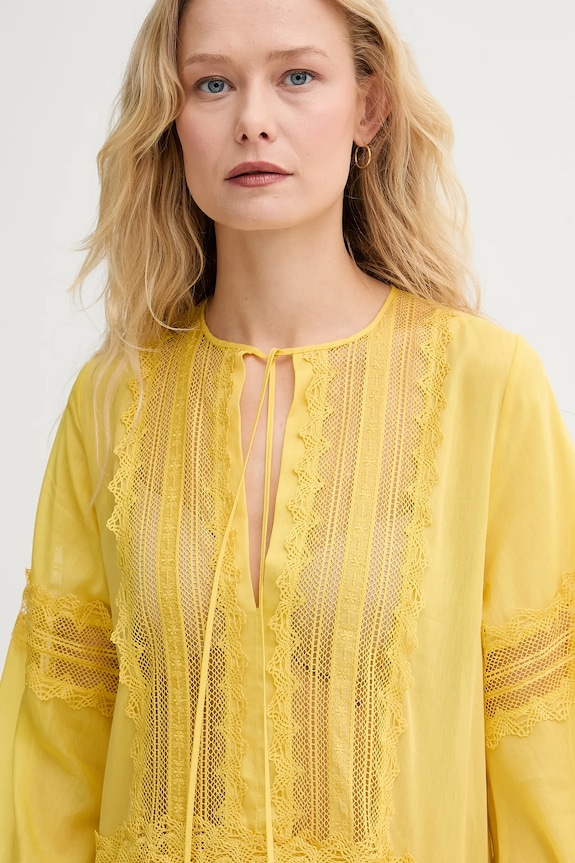 Ermanno Scervino LIFE rochie din amestec de mătase galben D464Q620RUQ